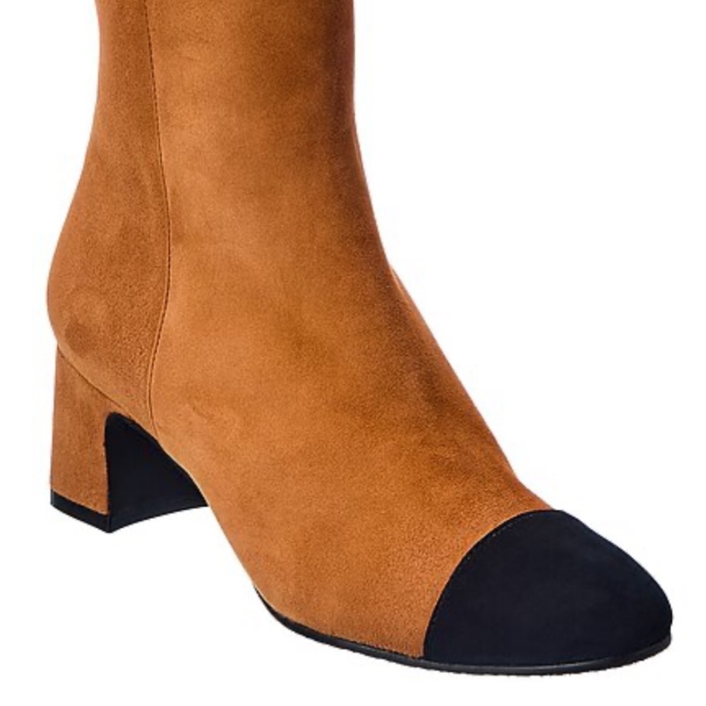 NIB cap toe suede Stuart Weitzman booties